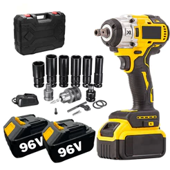 Parafusadeira Furadeira e Chave De Impacto 48v 02 Baterias Sem Fio Soquetes com Maleta Profissional