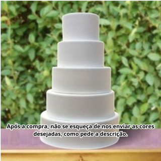 Bolo Fake (falso) Isopor Revestido Com Eva Sem Emenda 5 andares. em Oferta na Shopee