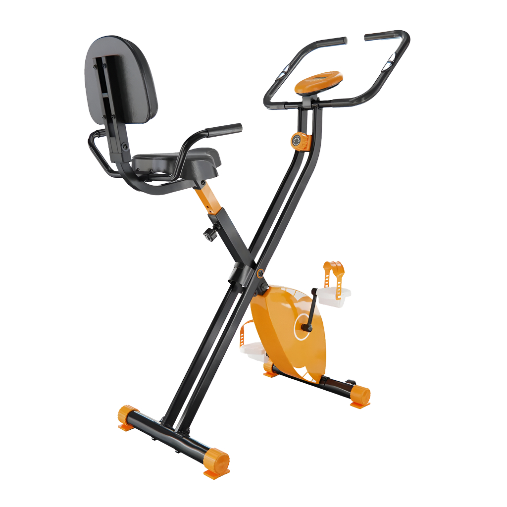 Bike Vertical Dobravel LCD X Ergometrica Portatil Magnética 8 Níveis Silenciosa Confortavel