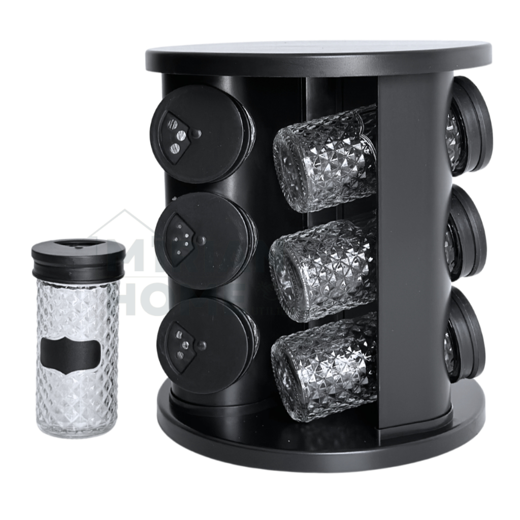 Porta Condimentos Giratório 9 Potes De Temperos Vidro resistente em Oferta na Shopee