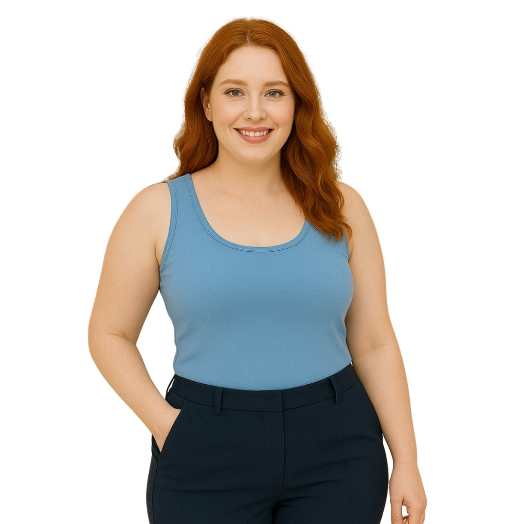 Regata Slim Feminina Atemporal em Visco Lycra Casual Básica Confortável Moda Verão Primavera 3020.C2