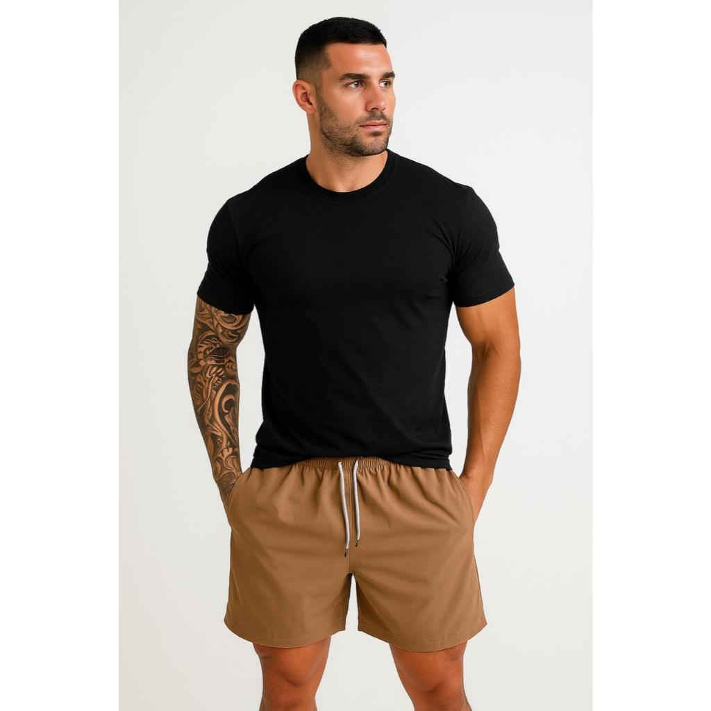 KIT CAMISETA E SHORTS TACTEL SKAT STREET SWAG RUA OFERTA VERÃO PRAIA MODA BÁSICA