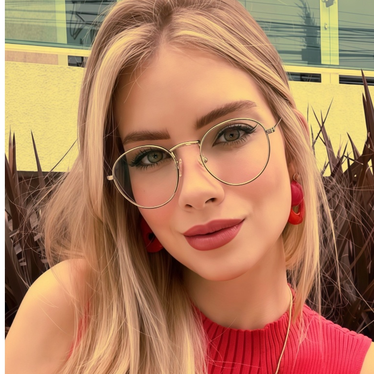 ARMACAO DE OCULOS METAL REDONDO LENTE UV400 em Oferta na Shopee