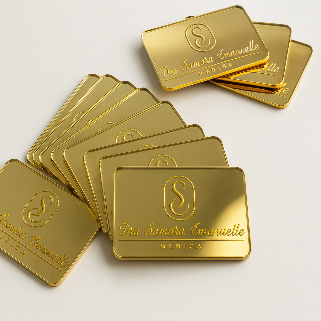 Kit 100 Tag Acrílico Espelhado 6x4cm Personalizado Plaquinha Lembrancinha Logotipo Nome em Oferta na Shopee