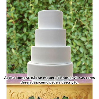 Bolo Fake (falso) Isopor Revestido Com Eva Sem Emenda 4 andares. em Oferta na Shopee