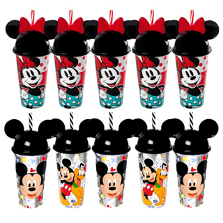 Kit Festa Lembrancinha Copo Canudo Orelinha Minnie e Mickey 500 mL Plasútil Estampas Variadas em Oferta na Shopee