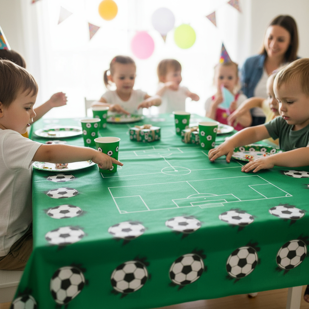 3m Tnt Estampado Toalha De Mesa Painel Decoração Aniversário Campo De Futebol Bolas Time