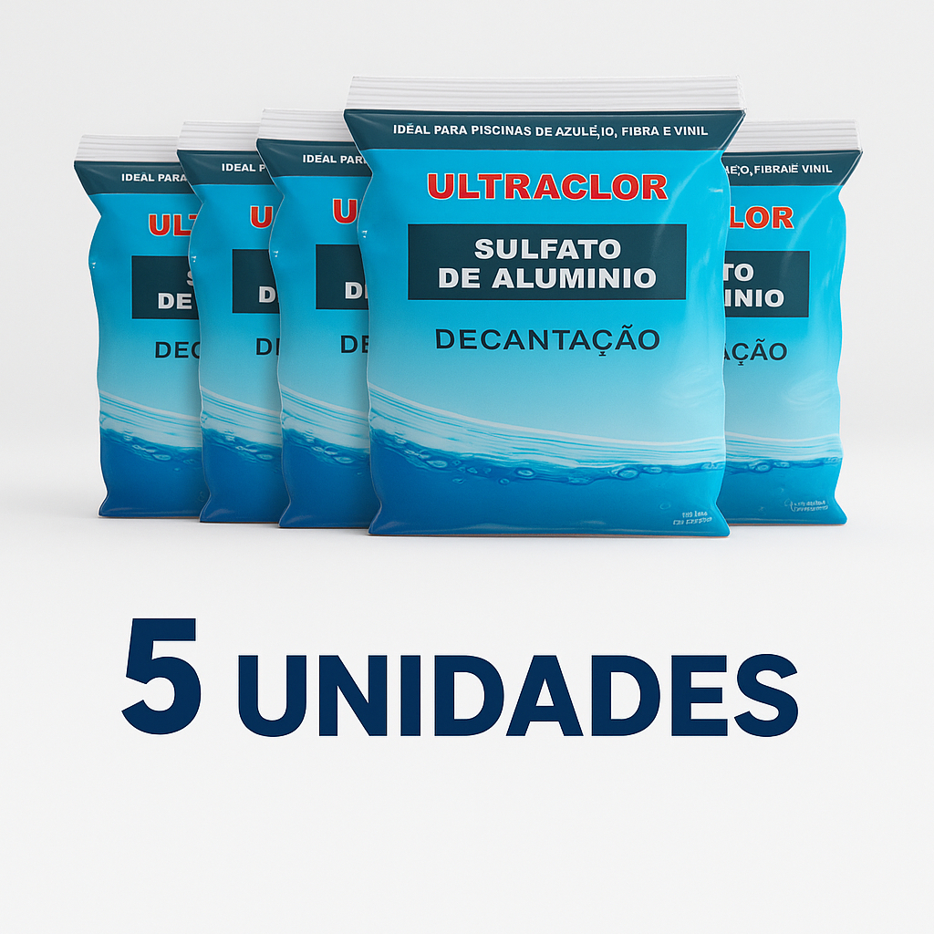 Kit 5 Decantador Impurezas 2kg Sulfato De Aluminio Ultraclor - 10KG Para Piscina