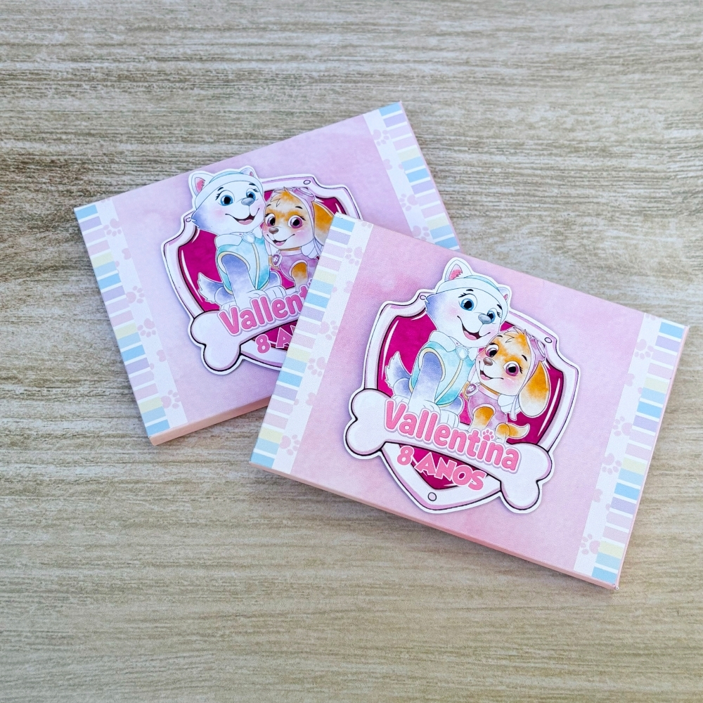 Caixa Personalizada Skye e Everest para KitKat – Lembrancinha Festa Infantil com Nome | Caixa Para Kitkat Skye e Everest