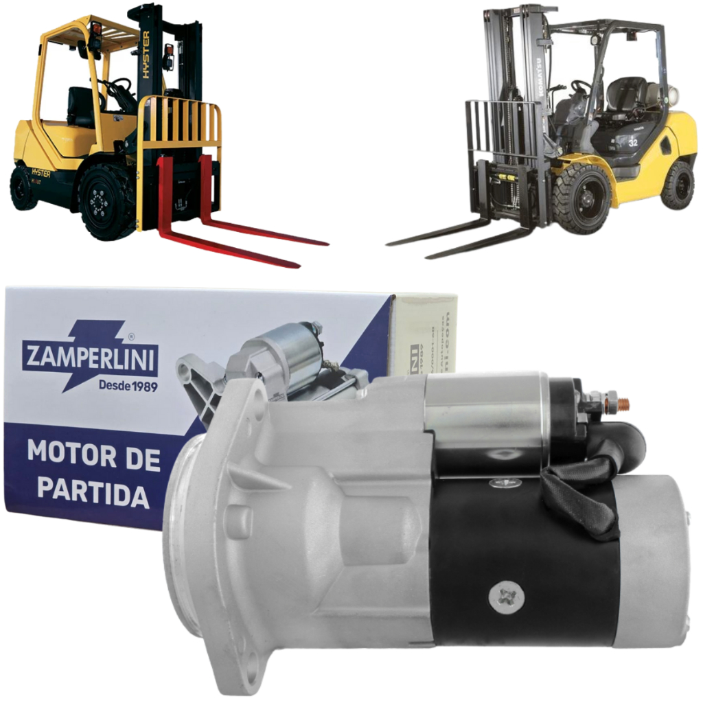Motor de Partida Arranque 9 Dentes 12 Volts Para Empilhadeiras Hyster Yale Komatsu Com Motor Yanmar