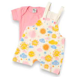 Jardineira Infantil de Menina. Body + Jardineira Tamanho P ao 3 em Oferta na Shopee