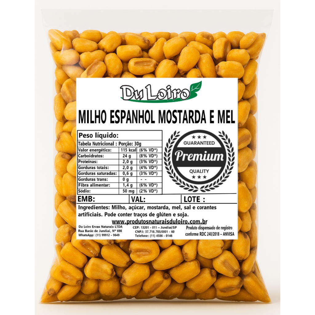 Milho Espanhol Mostarda e Mel Premium – Crocante e Saboroso