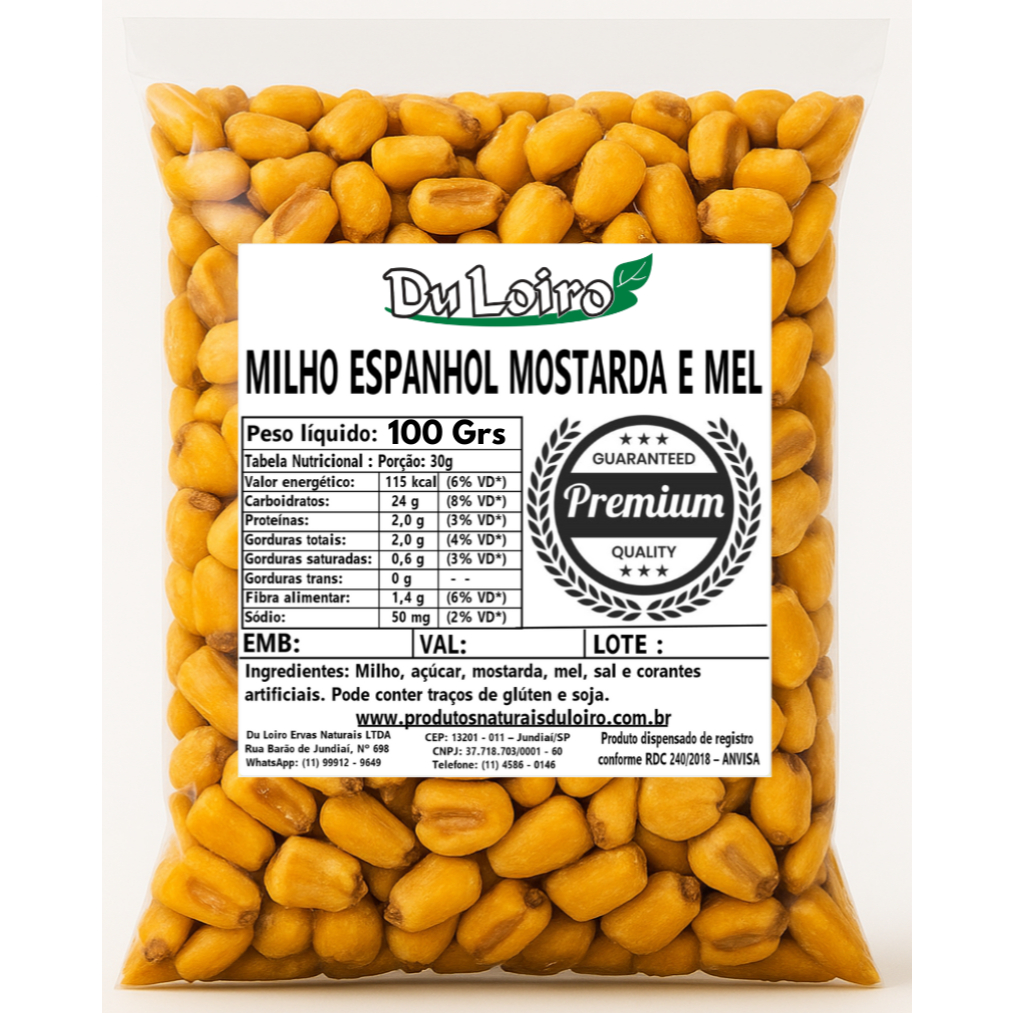 Snack de Milho Espanhol Premium – Toque de Mostarda e Mel