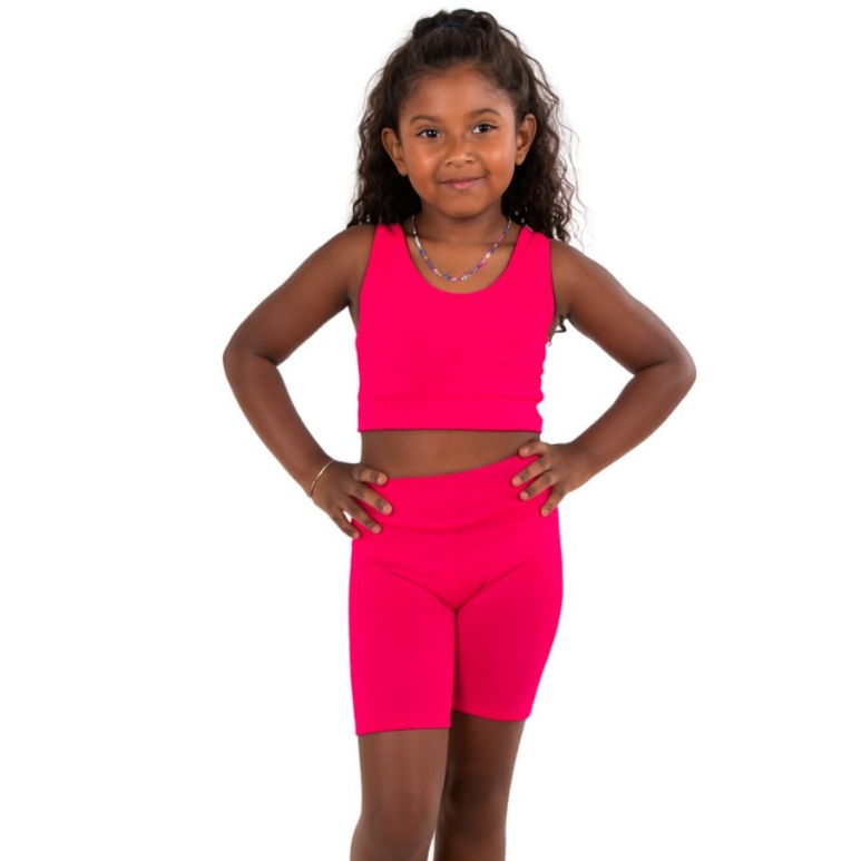 Conjunto Legging Infantil Short Cós Alto+ Top Sem Bojo Menina Estilo e Levesa em Oferta na Shopee