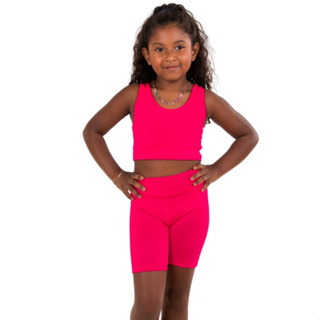 Conjunto Legging Infantil Short Cós Alto+ Top Sem Bojo Menina Estilo e Levesa em Oferta na Shopee