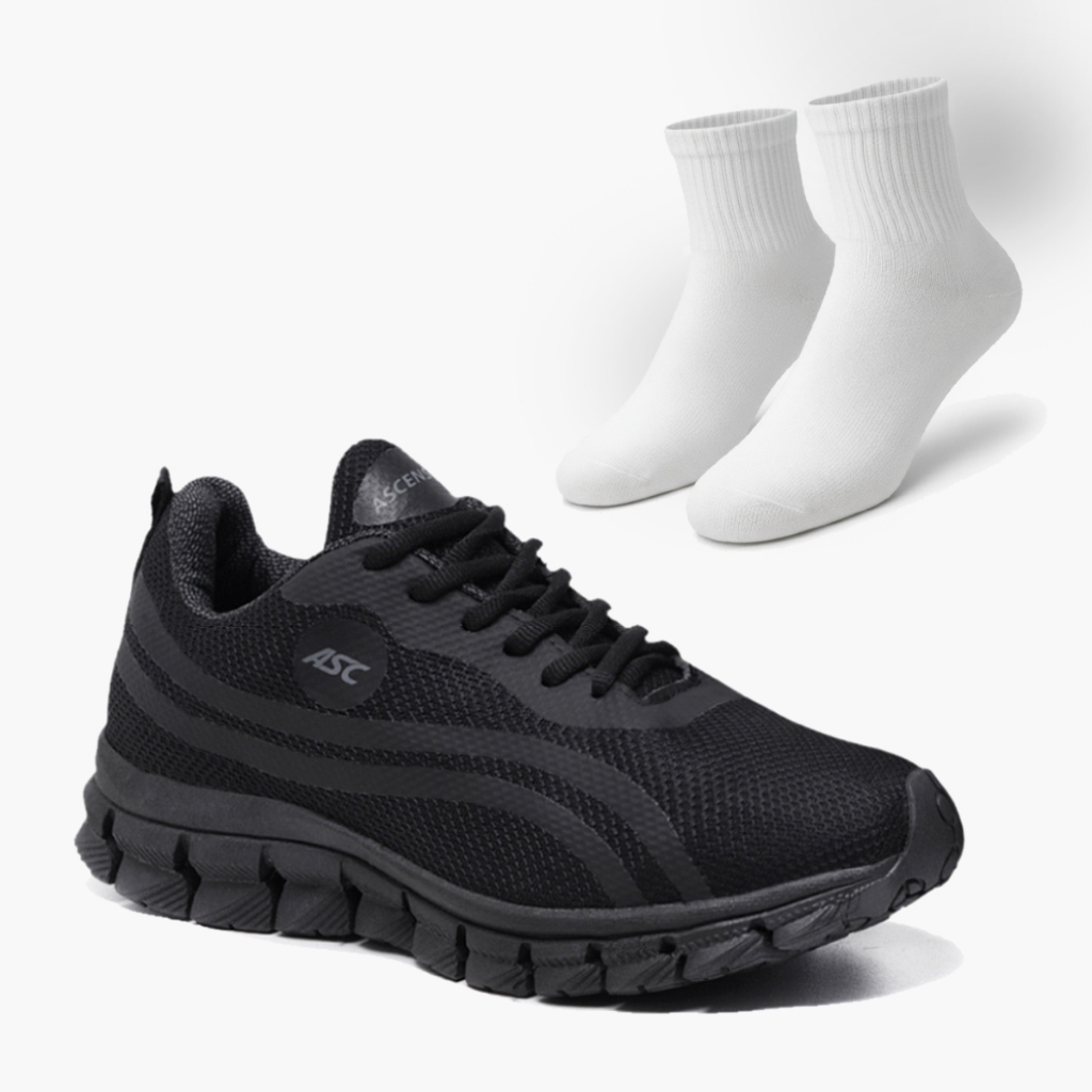 Tênis Esportivo Masculino Ortopédico Corrida Caminhada Treno Com Meias Cano Médio