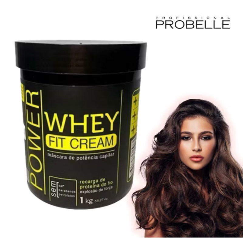 Máscara De Hidratação Potência Capilar Power Whey Fit Cream PROBELLE Creme de Cabelo 1Kg