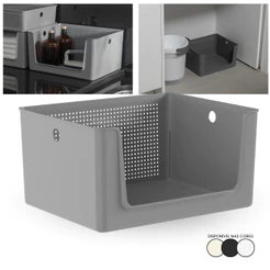 Cesto Organizador 16L Com Abertura Frontal Organização de Lavanderia Armário Banheiro 34 x 27cm