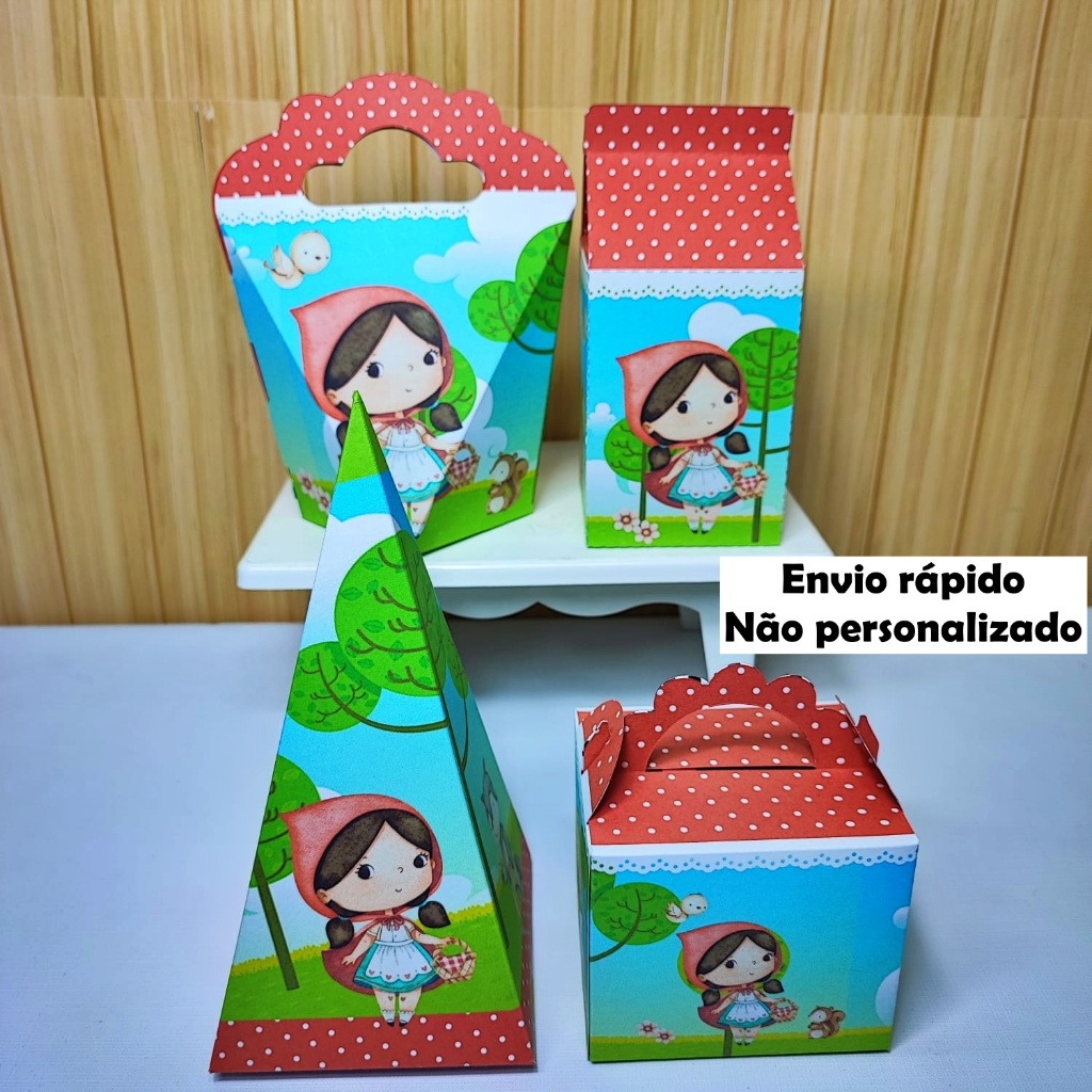 Chapeuzinho Vermelho - PEGUE E MONTE | Kit Festa para Lembrancinha Decoração Festa Infantil