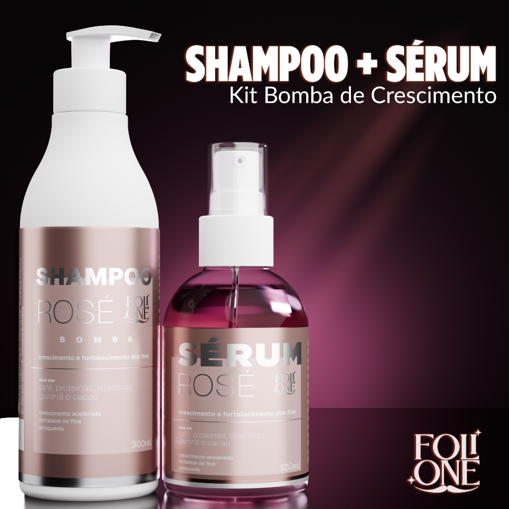 Kit Shampoo Bomba De Crescimento Capilar + Tônico Crescer Cabelo
