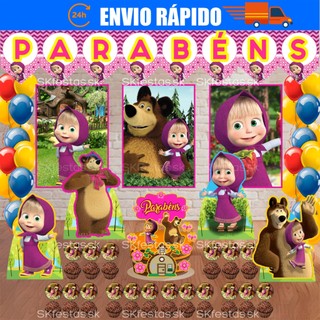 Kit festas Masha e o Urso, Só um Bolinho decoração de festa, festa em casa, aniversário, Mêsversário
