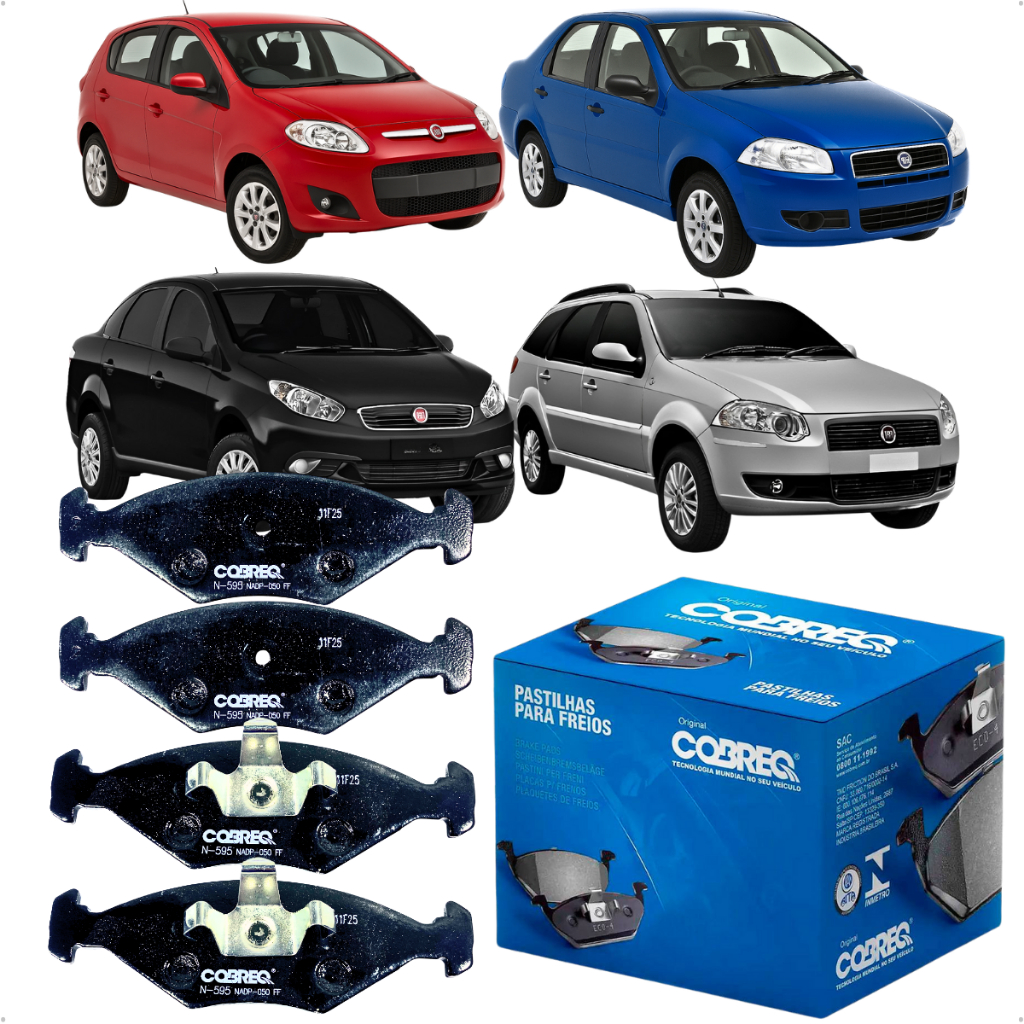 Jogo Pastilha Freio Fiat Palio Siena 1.0 1.3 1.4 Fire Elx Ex em Oferta na Shopee