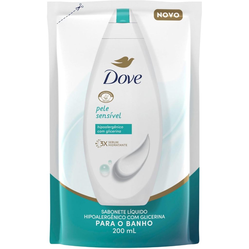 Sabonete Líquido Dove Pele Sensível Hipoalergênico Refil Com 200ml