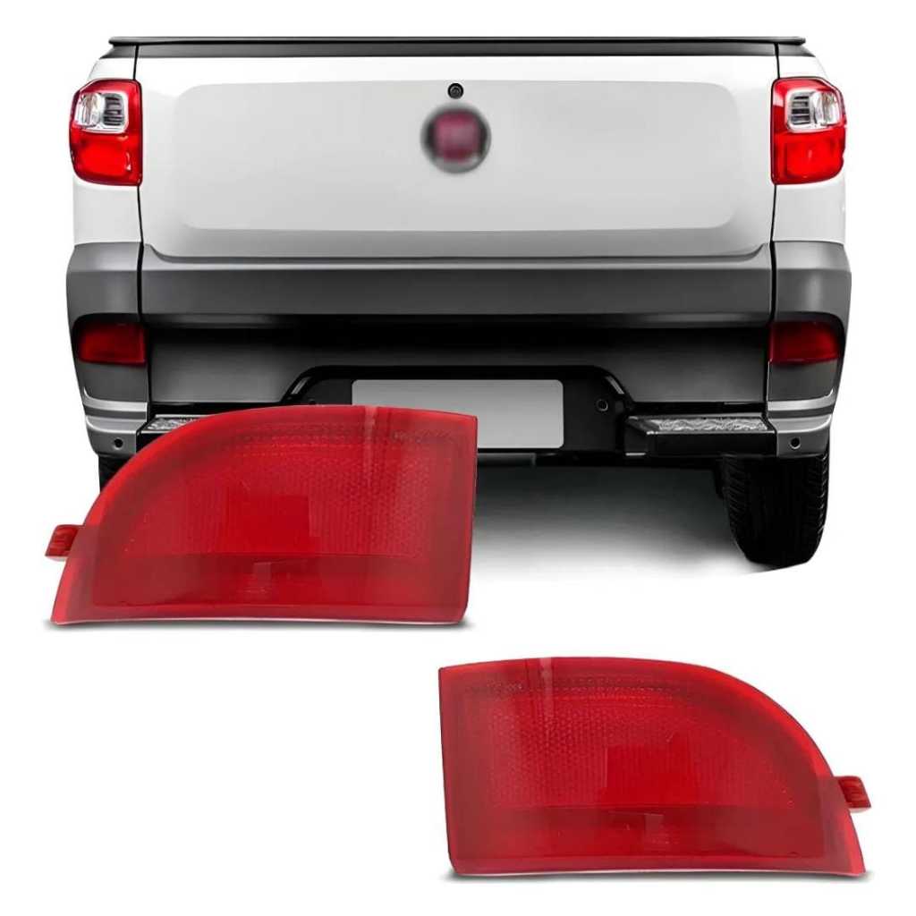Par Refletor olho de Gato Para-Choque Fiat Strada Adventure 1.4/1.6/1.8 2013/2018
