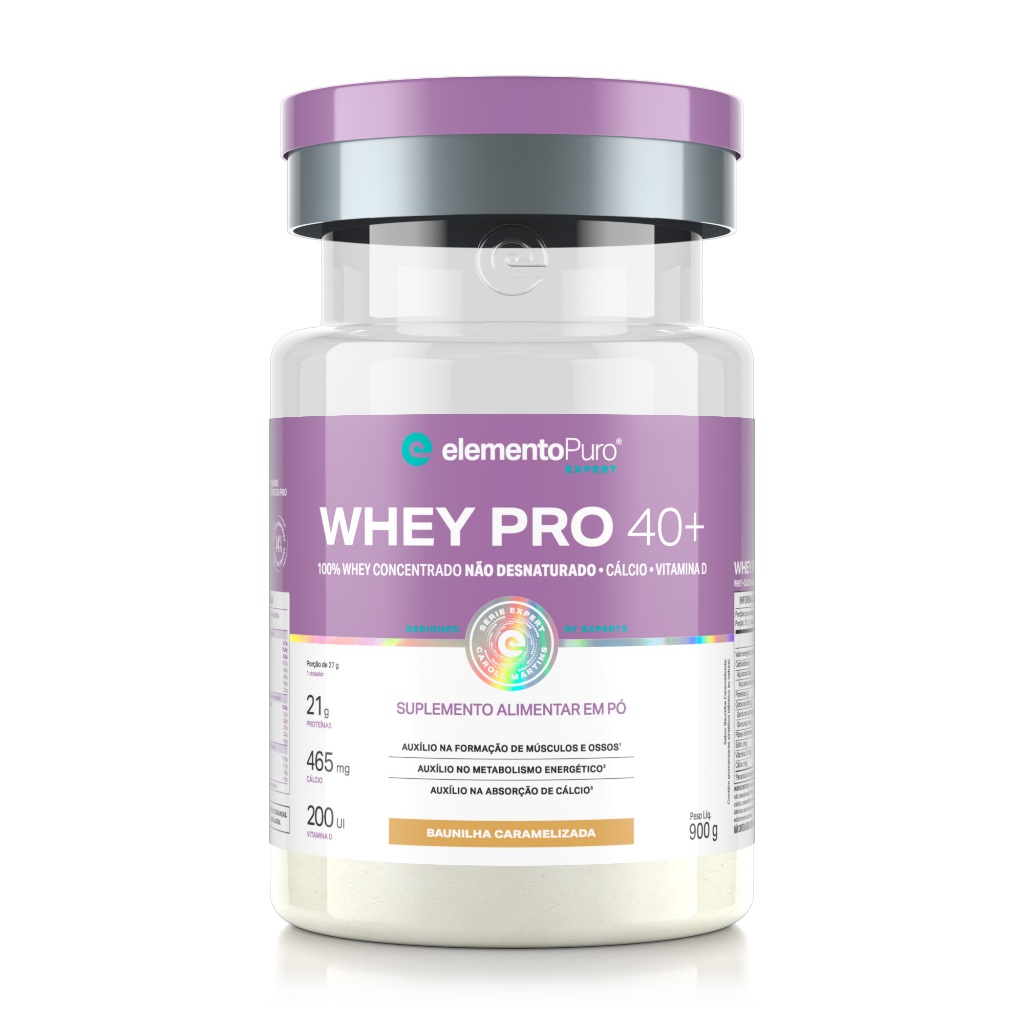 Whey Protein WHEY PRO 40+ 900g Whey Concentrado Não Desnaturado + Cálcio + …