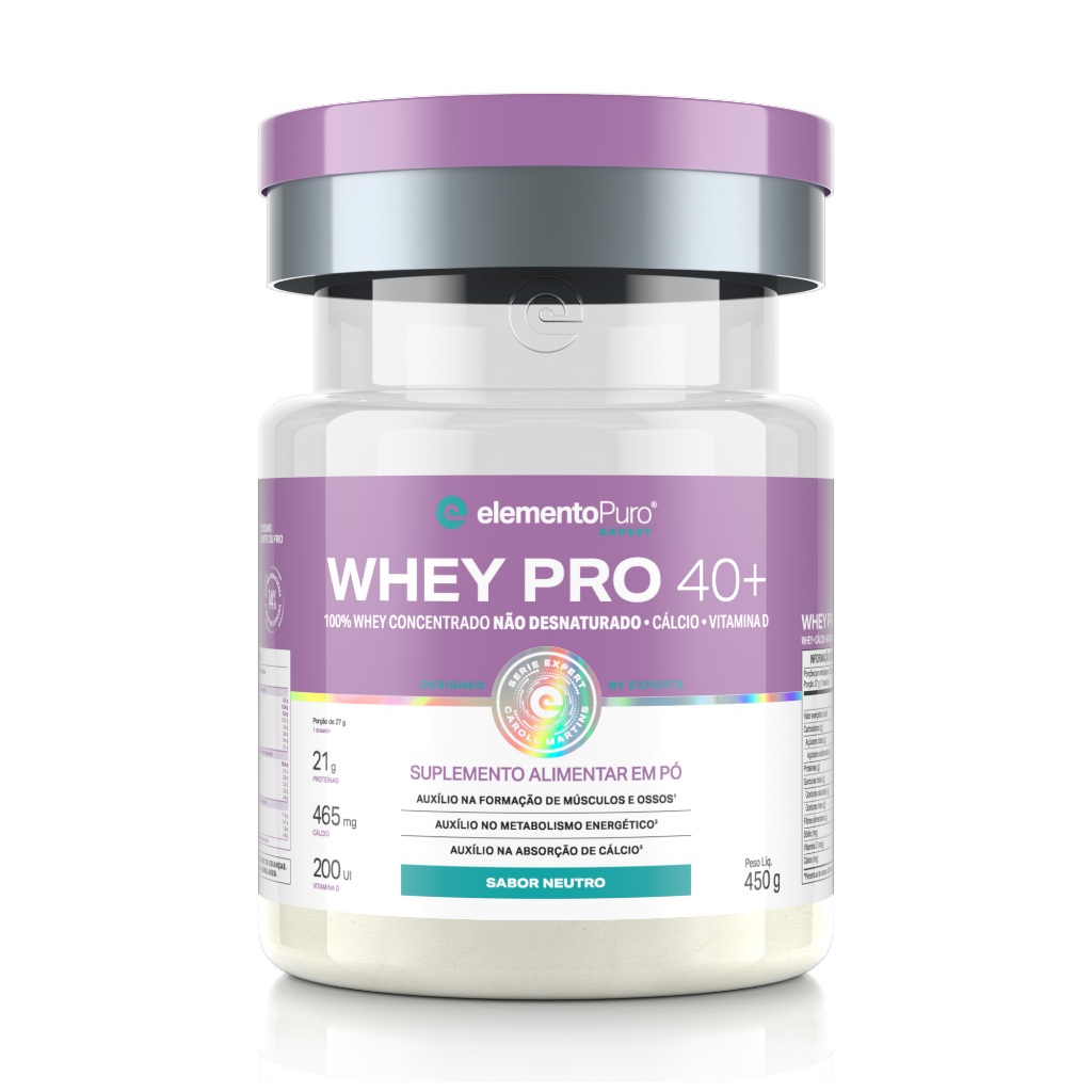 Whey Protein WHEY PRO 40+ 450g Whey Concentrado Não Desnaturado + Cálcio + …