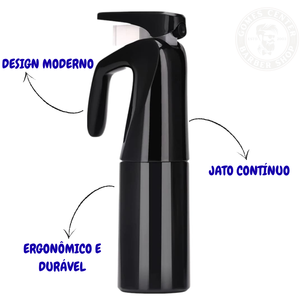 Kit Barbeiro: Borrifador Extintor Névoa Contínua+Espanador Bolinha+Pente+Escovinha Disfarce