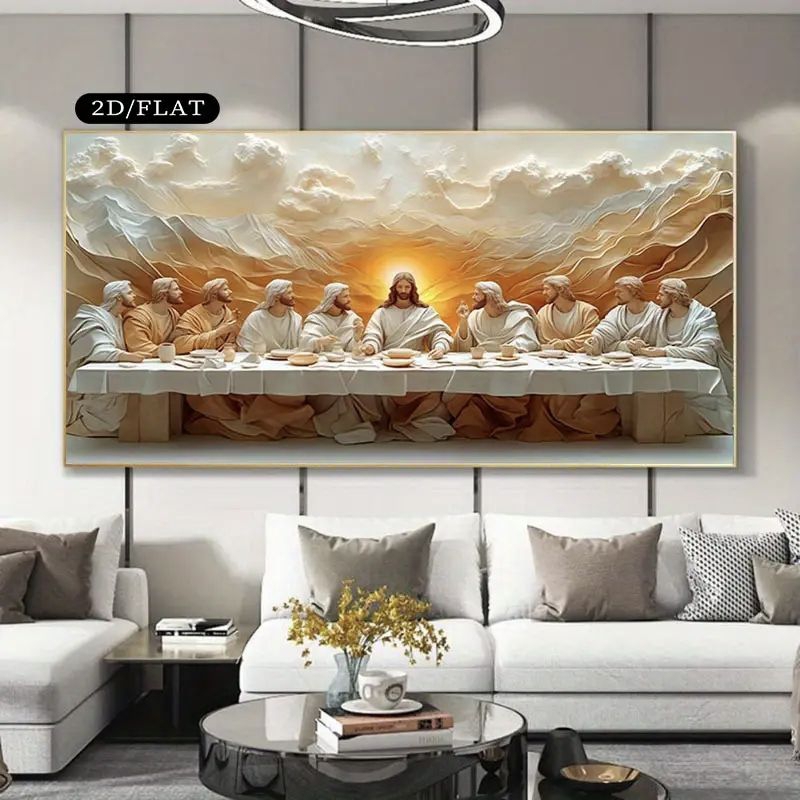 Quadro Decorativo Santa ceia efeito por do sol arte religiosa em Oferta na Shopee