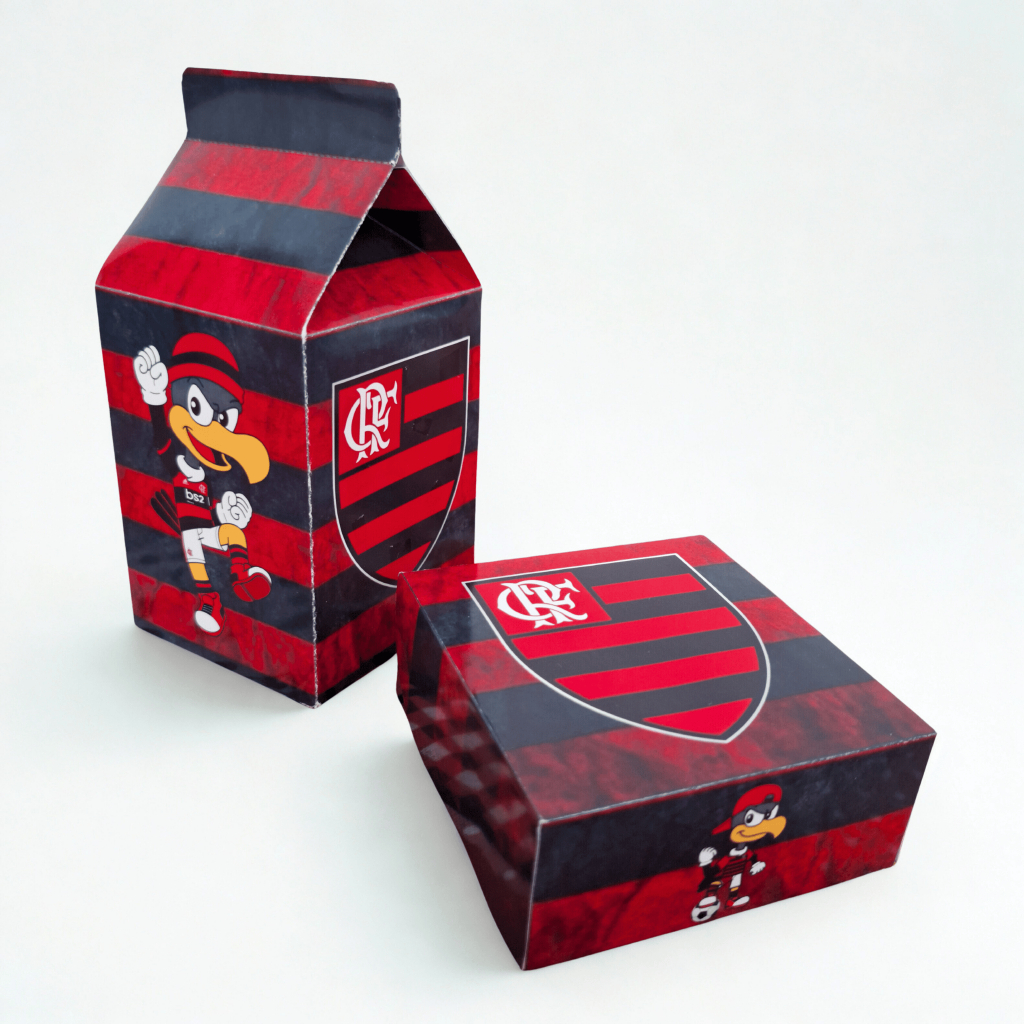 Caixinhas Milk Flamengo Kit 20 unds Personalizadas Lembrancinha Festa de Aniversário Infantil