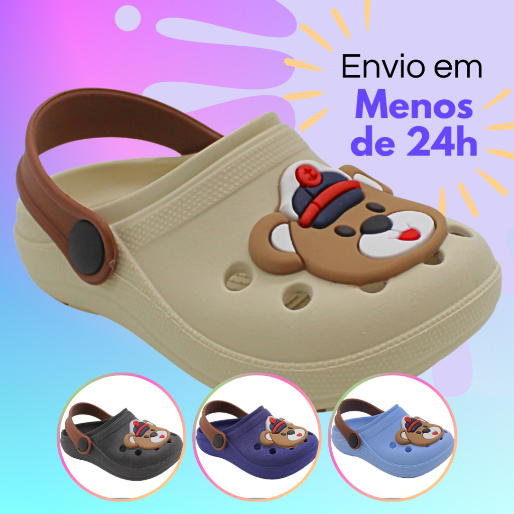 Sandália Infantil Menino Babuche Confortável Enfeite Especial Ursinho Marinheiro Sapato Infantil Menino