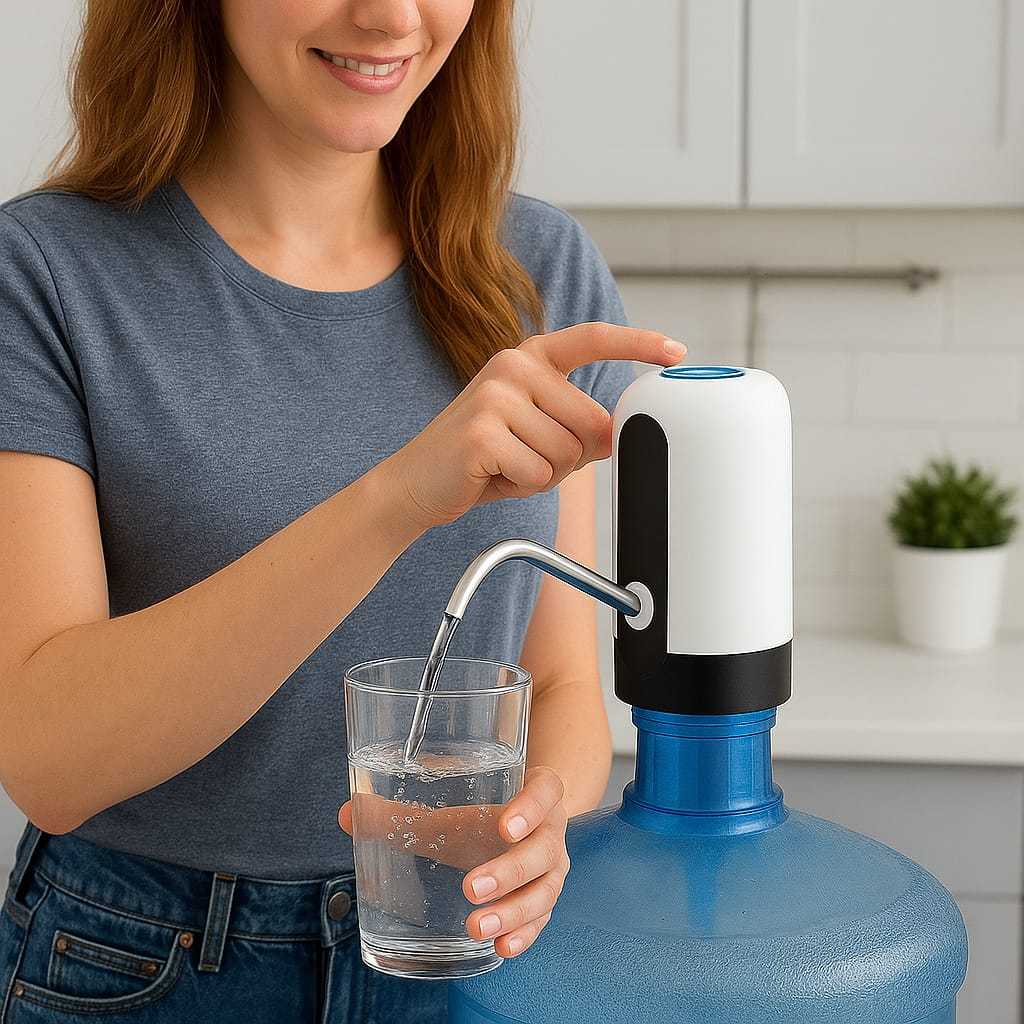 Bomba Água Elétrica Recarregável com Cabo USB Galão Garrafão 10L 20L Bebedouro Elétrico Automático