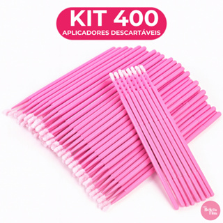 Kit até 400 Microbrush Cotonete Extensão Alongamento de Cílios Fio a Fio em Oferta na Shopee