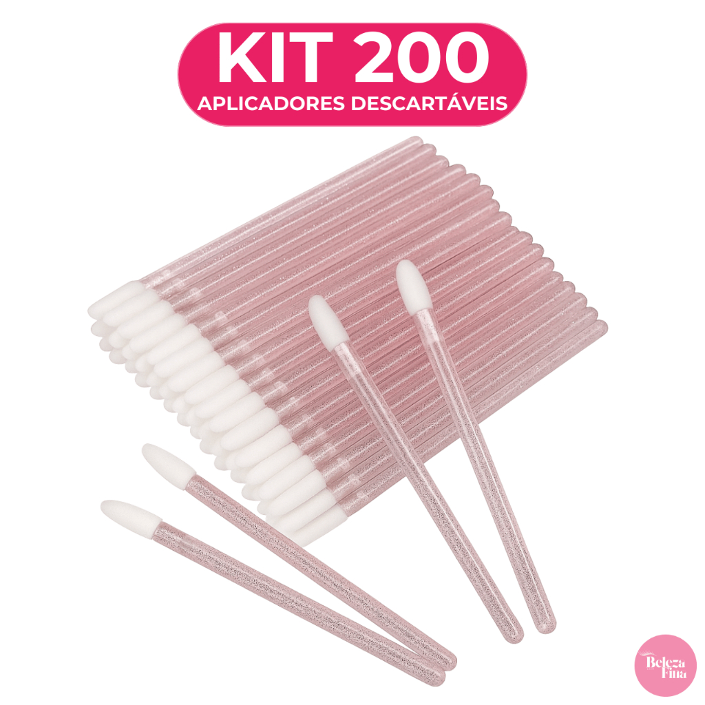 Kit Até 200 Aplicador Pincel Descartável Versátil Gloss Cílios Aplicação Uniforme em Oferta na Shopee