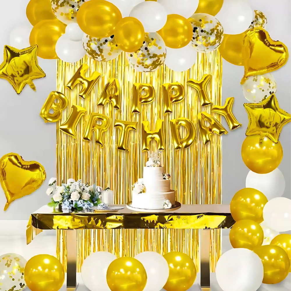 53 Peças Conjunto De Balões AZUL/PRATA/DOURADO Decorações De Festa Aniversário em Oferta na Shopee