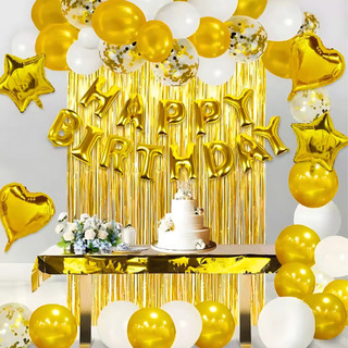 53 Peças Conjunto De Balões AZUL/PRATA/DOURADO Decorações De Festa Aniversário