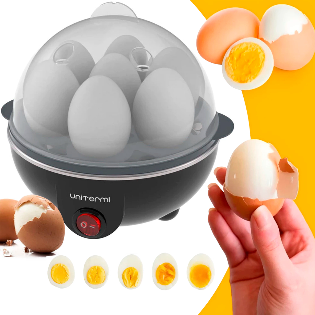 Imagem Cozedor de Ovos Elétrico Portátil Cozinha à Vapor 110v / 220v Máquina De Cozinhar Preto 7 ovos