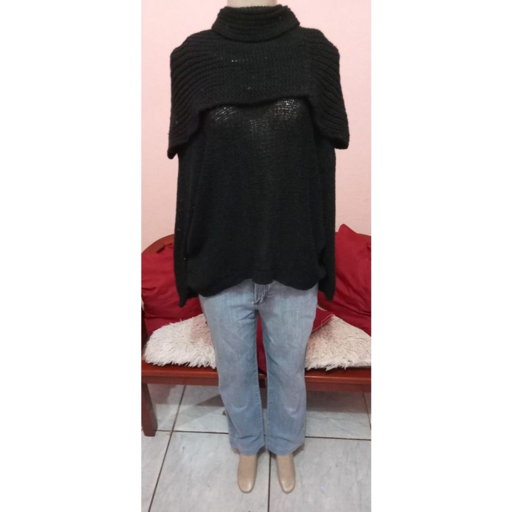 xale feminino Tricot/Crochê feito á mão - moda feminina outono inverno