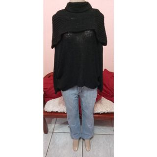 xale feminino Tricot/Crochê feito á mão - moda feminina outono inverno