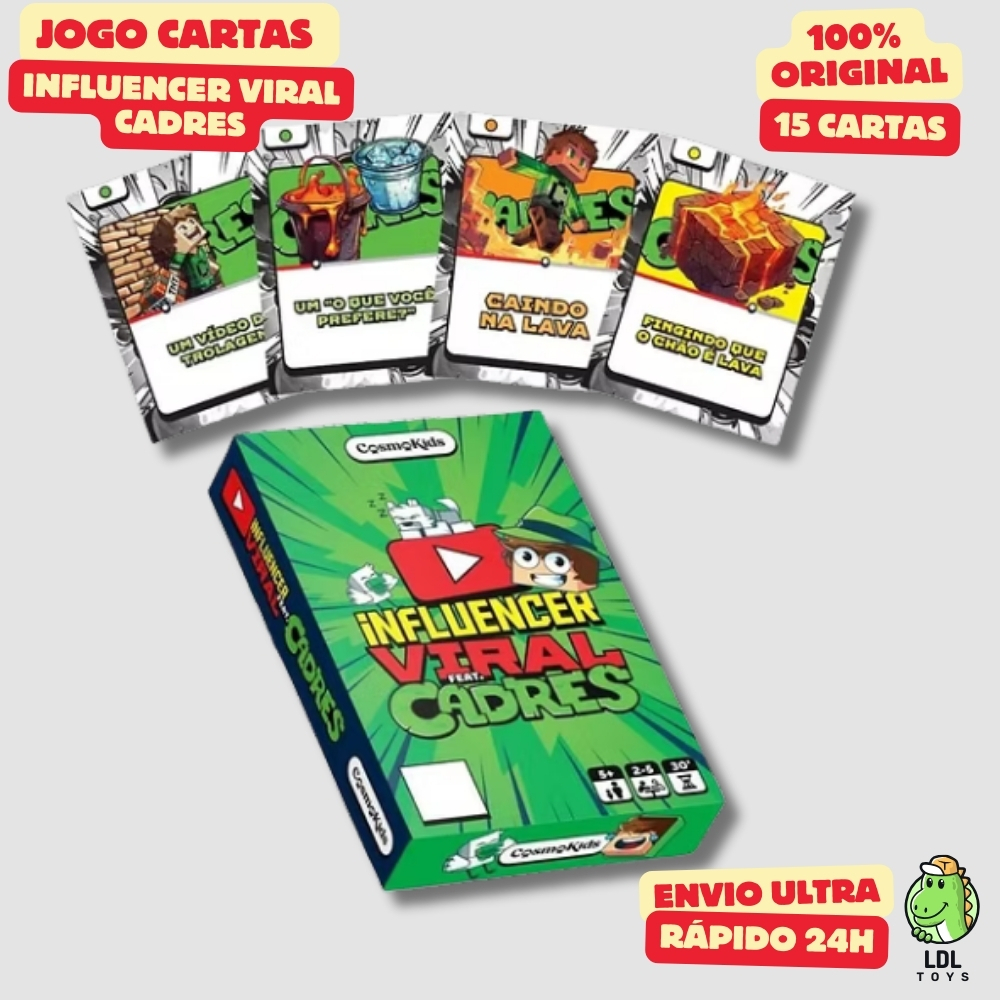 Jogo de Cartas Cadres Youtuber Influencer 15 Cartas Diversão e Raciocínio Cosmo Kids em Oferta na Shopee
