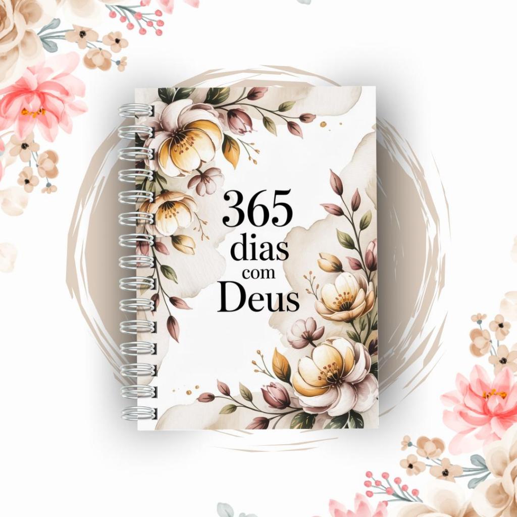 Leitura da Bíblia Cronológica em 365 Dias  Capa Floral  Estudo Diário com Espaço para Anotações