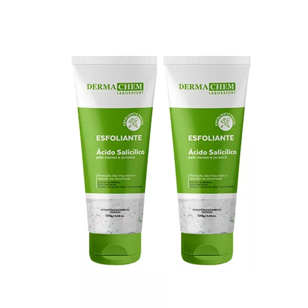 Kit Com 2 Gel Esfoliante Enzimático Pele Oleosa Dermachem 100G