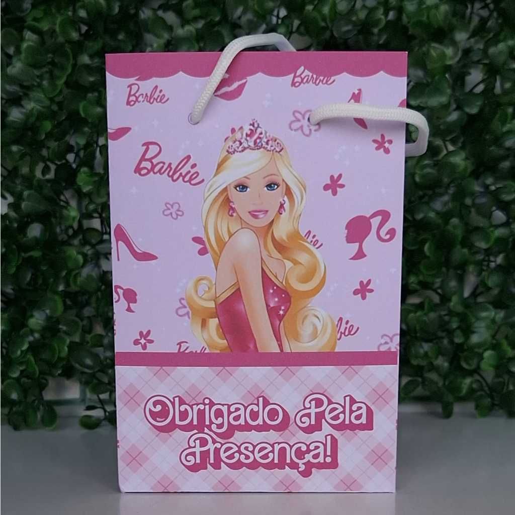 Sacolinha Personalizada (P) Barbie para Festa Lembrancinha Aniversário