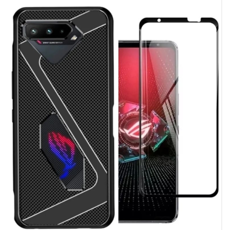 Capinha e kit Películas p/ Asus Rog Phone 5/5s - Protect Premium. Película de vidro 3D e película da câmera