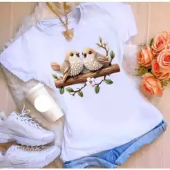 Camiseta Baby look Estampada t-shit 100% Algodão casual