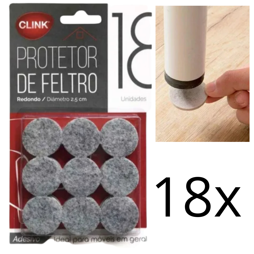 Kit 18 Feltro Adesivo Redondo Cadeira Sofá Mesa Anti risco anti barulho em Oferta na Shopee