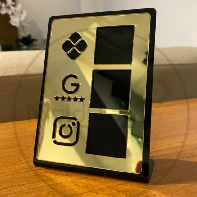 Placa PIX Tripla PIX Google Negócios e Instagram 3 em 1 Display Pix